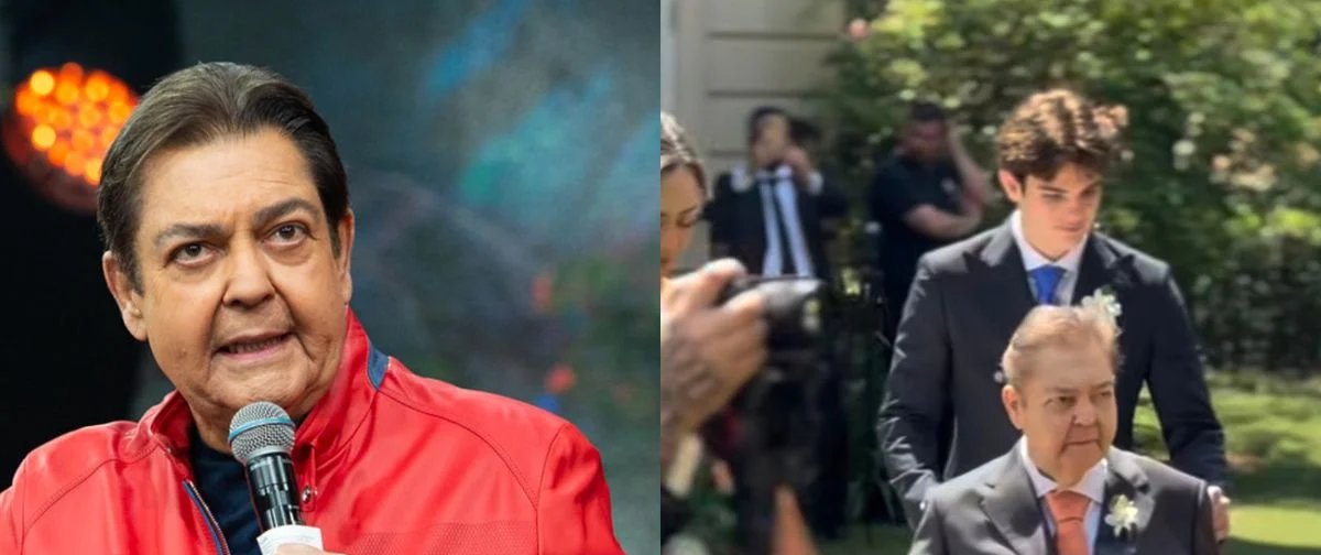 De cadeira de rodas, Faustão reaparece após transplantes e conduz filha Lara Silva ao altar - Imagem do artigo