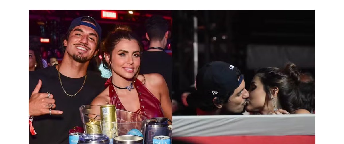 Gabriel Medina e Isabella Arantes trocam beijos durante show de Jorge & Mateus no Rodeio de Jaguariúna - Imagem do artigo
