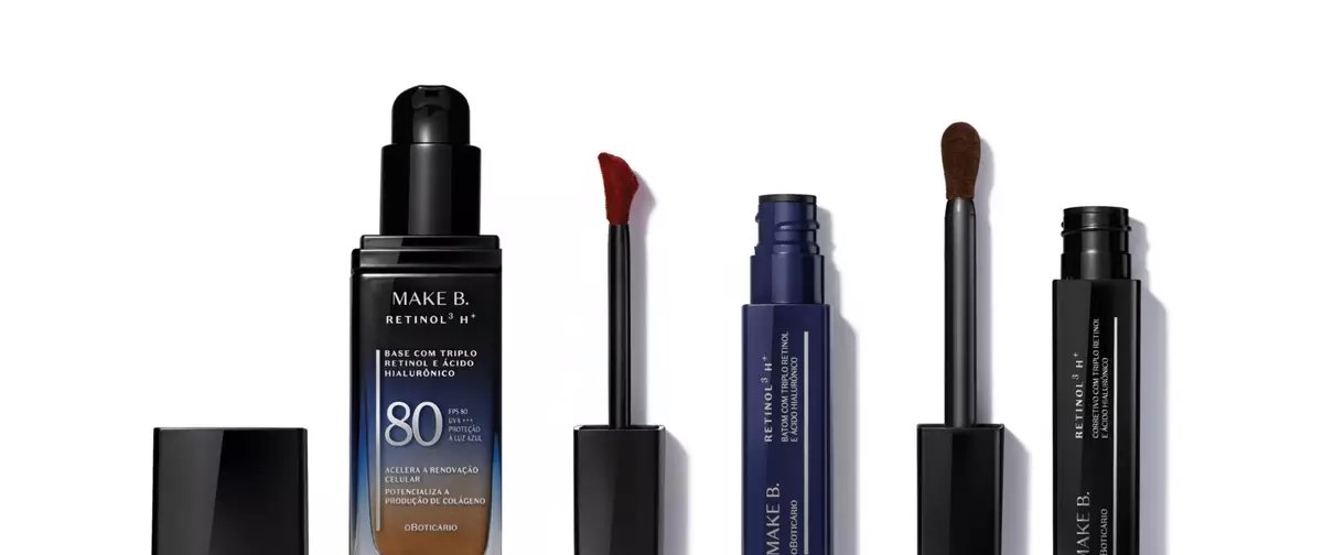 O Boticário lança Make B. Retinol³ H+, primeira base brasileira com três tipos de retinol - Imagem do artigo