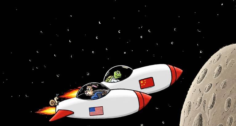 EUA aceleram missão intermediária enquanto China mantém plano firme para pouso lunar em 2030 - Imagem do artigo original
